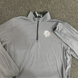 Greyson Quarter Zip Pullover Mens 2XL Gray Performance Stretch Golf Logo